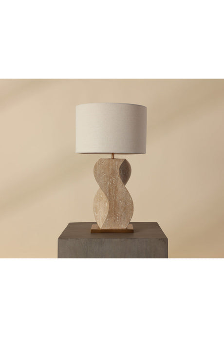 Wavy Travertine Base Table Lamp by Splendido Anusha, alternate view 5