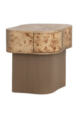 Burl Veneer Nightstand - Freeform Drawer Base by Splendido Fern Furniture > Bedroom Furniture > Nightstands, alternate view 3