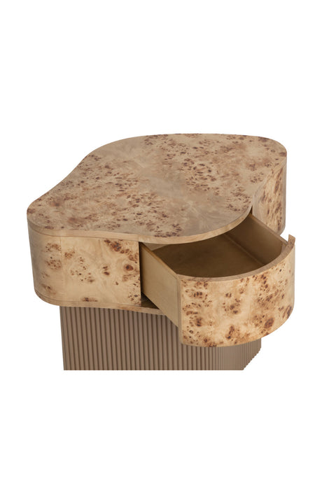 Burl Veneer Nightstand - Freeform Drawer Base by Splendido Fern Furniture > Bedroom Furniture > Nightstands, alternate view 8