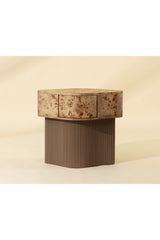 Burl Veneer Nightstand - Freeform Drawer Base by Splendido Fern Furniture > Bedroom Furniture > Nightstands, alternate view 9