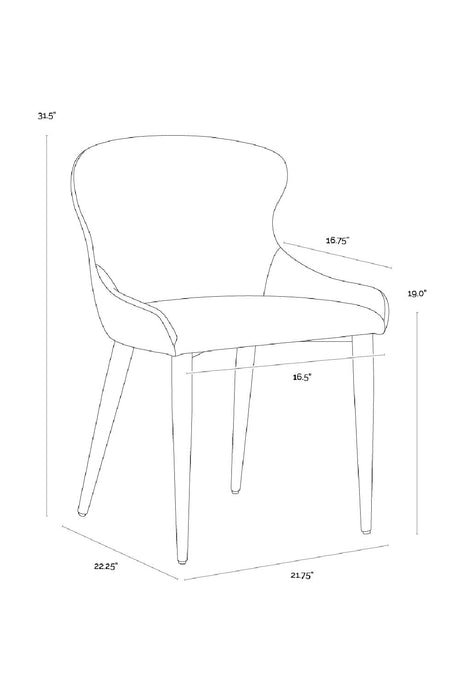 Leather Look Modern Dining Chairs (2) by Splendido Evora, alternate view 11