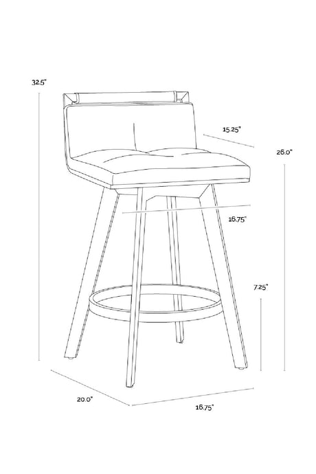 Swivel Counter Stool with Metal Frame by Splendido Arizona, alternate view 21