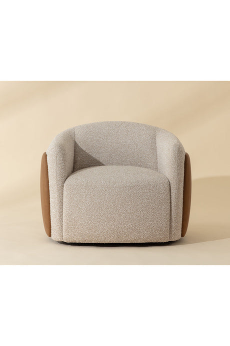 White Textured Swivel Lounge Chair by Splendido Caris Accent Chair, alternate view 7