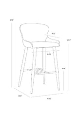 Leather Look Shell Bar Stool by Splendido Evora Barstool, alternate view 10
