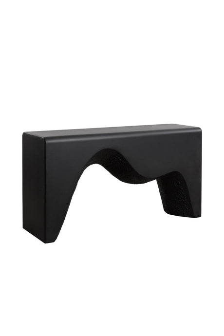 Black Sculpted Indoor/Outdoor Console Table by Splendido Montanus, alternate view 3