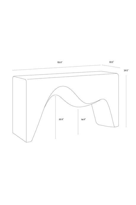 Black Sculpted Indoor/Outdoor Console Table by Splendido Montanus, alternate view 9