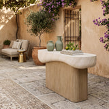 Travertine Look Indoor/Outdoor Console Table by Splendido Oreste Outdoor Dining Table, alternate view 2