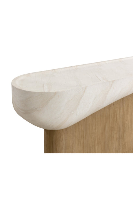 Travertine Look Indoor/Outdoor Console Table by Splendido Oreste Outdoor Dining Table, alternate view 6