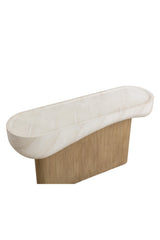 Travertine Look Indoor/Outdoor Console Table by Splendido Oreste Outdoor Dining Table, alternate view 7