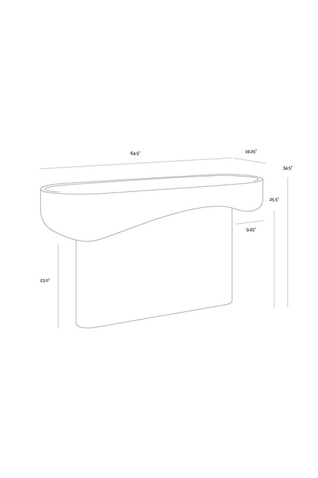 Travertine Look Indoor/Outdoor Console Table by Splendido Oreste Outdoor Dining Table, alternate view 11