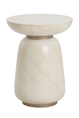 Travertine Look Indoor/Outdoor End Table by Splendido Hali Side Table