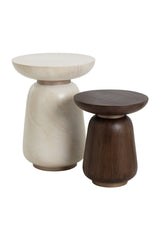 Travertine Look Indoor/Outdoor End Table by Splendido Hali Side Table, alternate view 4