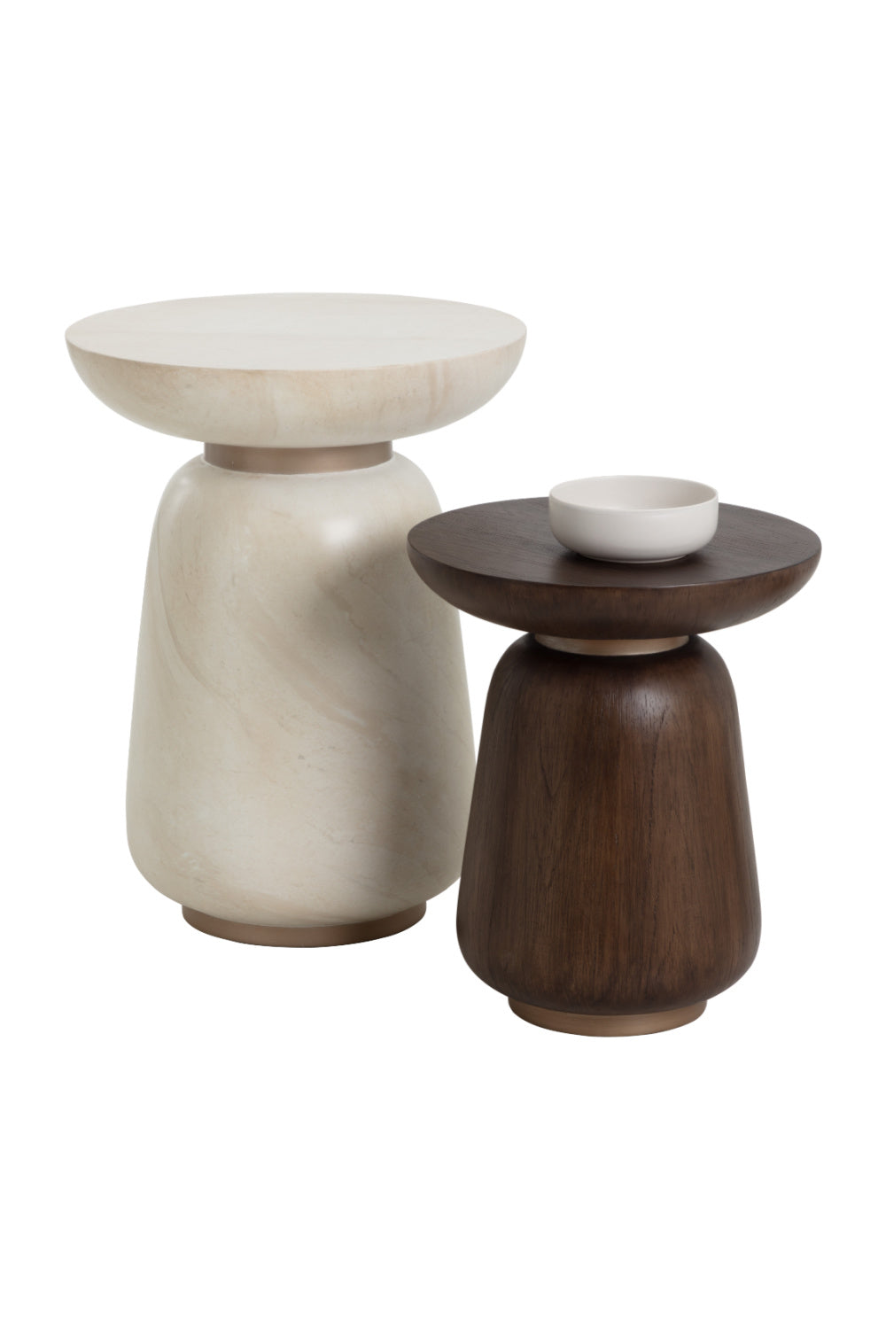 Travertine Look Indoor/Outdoor End Table by Splendido Hali Side Table, alternate view 5