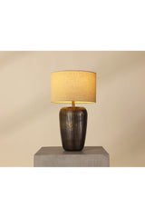 Antique Brass Drum Table Lamp by Splendido Ishani, alternate view 5