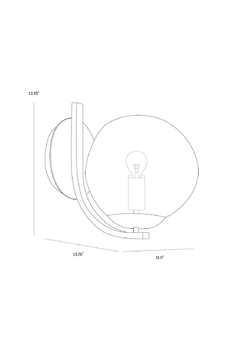 Gray Blown Glass Wall Lamp by Splendido Dionis, alternate view 5