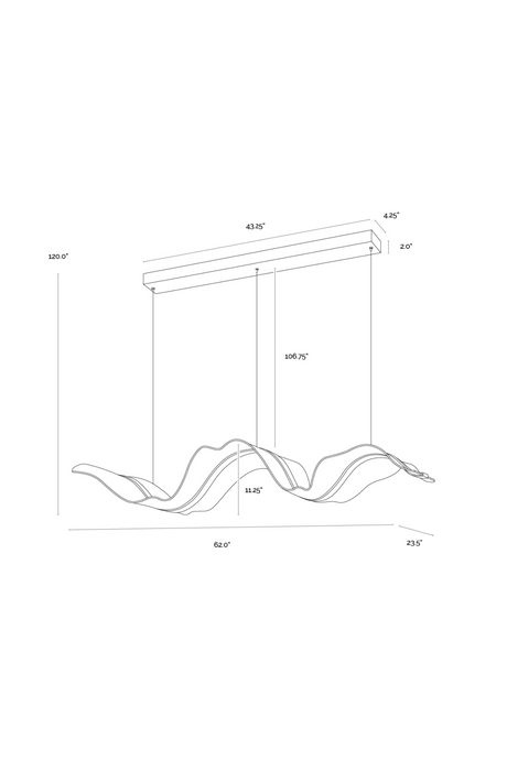 Wave Inspired Chandelier by Splendido Alun, alternate view 5