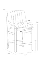Channel-Tufted Counter Stool by Splendido Halden, alternate view 19