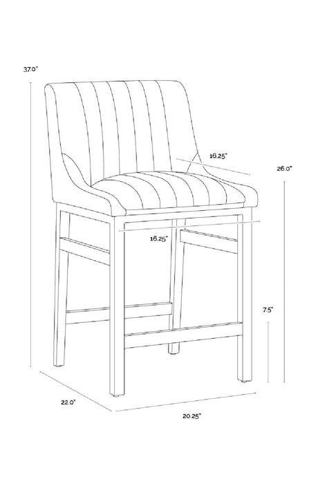 Channel-Tufted Counter Stool by Splendido Halden, alternate view 19