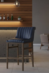 Leather-Look Vertical-Channeled Bar Stool by Splendido Halden Barstool, alternate view 10