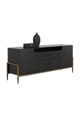 Black Wooden 2-Drawer Sideboard by Splendido Weldrick, alternate view 5