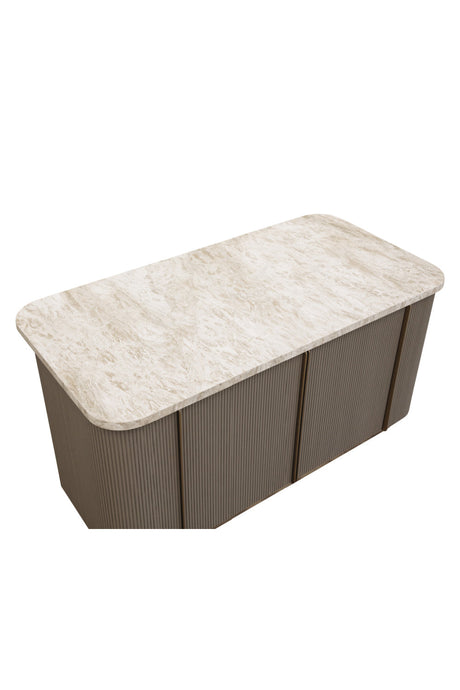 Marble Top & Wood Base Kitchen Island by Splendido Cataldi Dining Table, alternate view 6