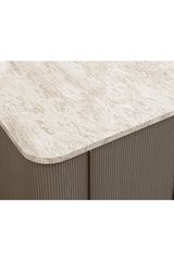 Marble Top & Wood Base Kitchen Island by Splendido Cataldi Dining Table, alternate view 8