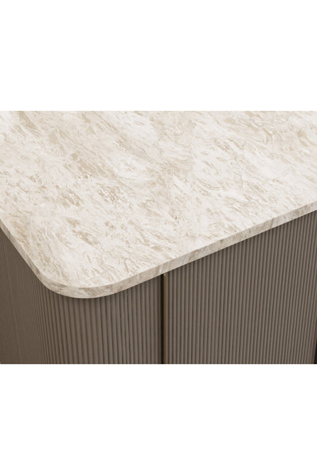Marble Top & Wood Base Kitchen Island by Splendido Cataldi Dining Table, alternate view 8