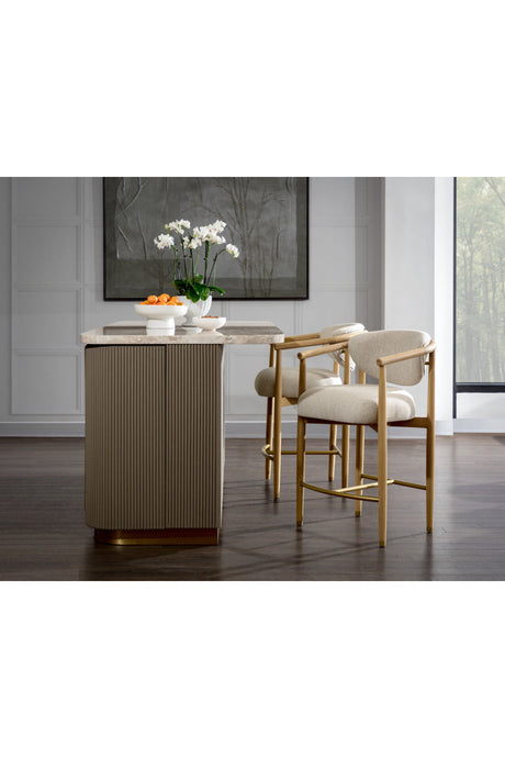 Marble Top & Wood Base Kitchen Island by Splendido Cataldi Dining Table, alternate view 10