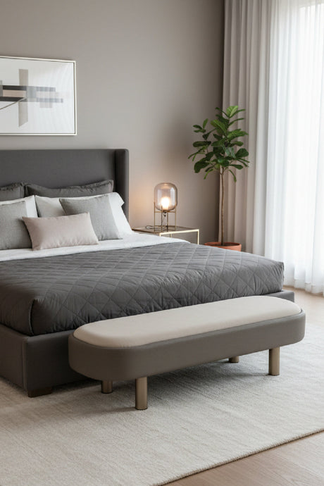 Taupe Modern Bench by Splendido Odella, alternate view 2