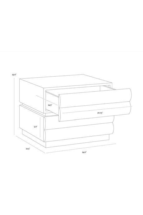 Tiered 2-Drawer Nightstand by Splendido Subira, alternate view 27