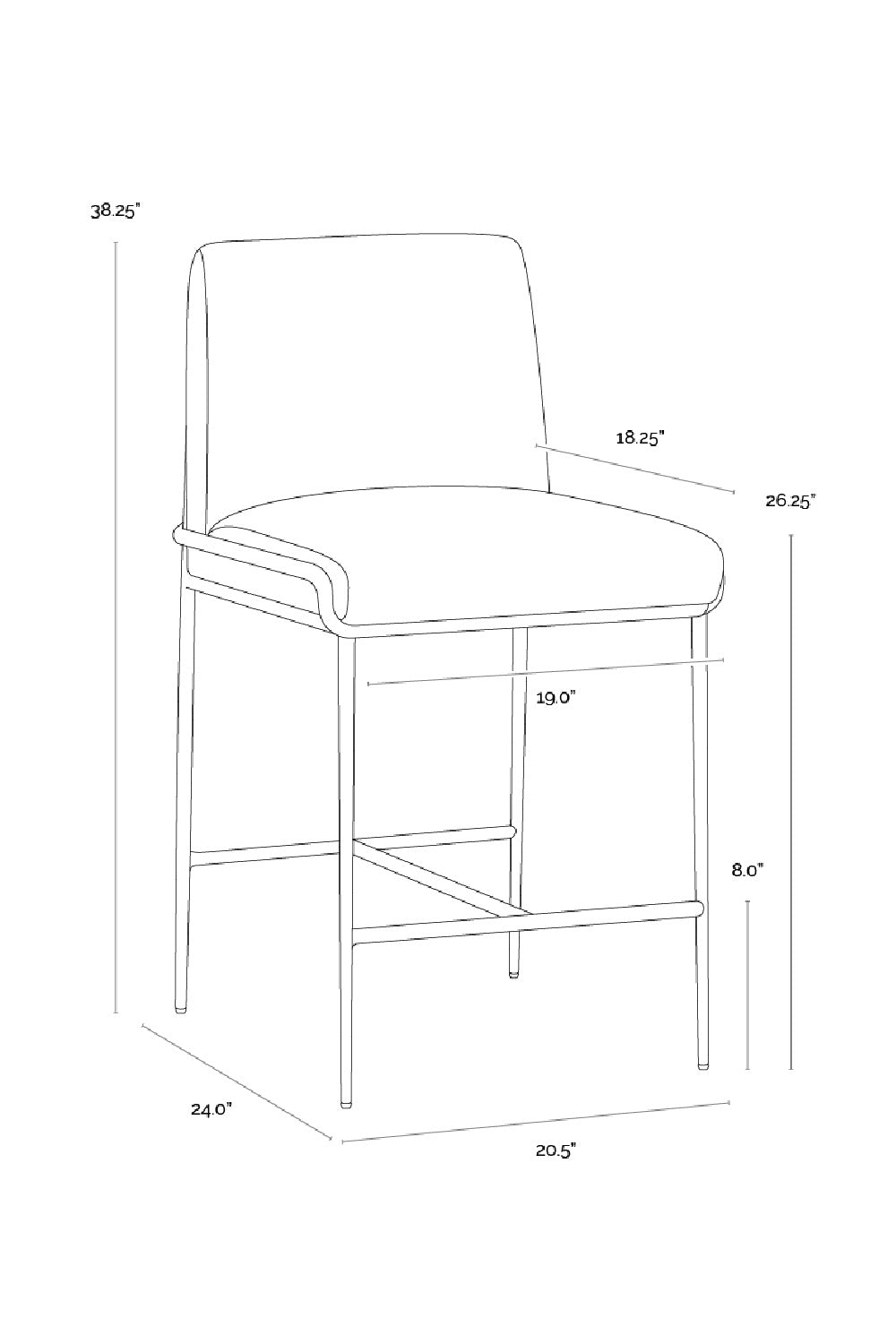 Curved Modern Counter Stool by Splendido Lathan, alternate view 10