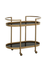 Antique Brass Bar Cart by Splendido Bartlett Trolley, alternate view 3