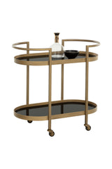 Antique Brass Bar Cart by Splendido Bartlett Trolley, alternate view 4