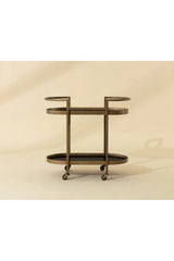 Antique Brass Bar Cart by Splendido Bartlett Trolley, alternate view 9