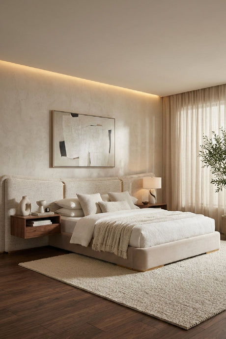 Boucle 3-Panel King Bed by Splendido Clarimond, alternate view 2