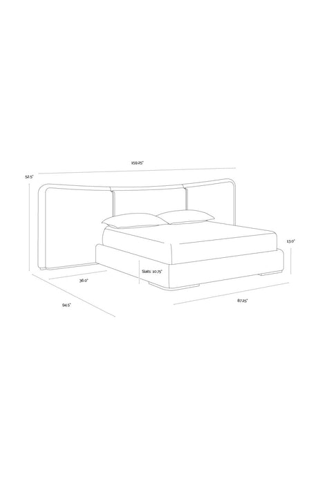 Boucle 3-Panel King Bed by Splendido Clarimond, alternate view 5