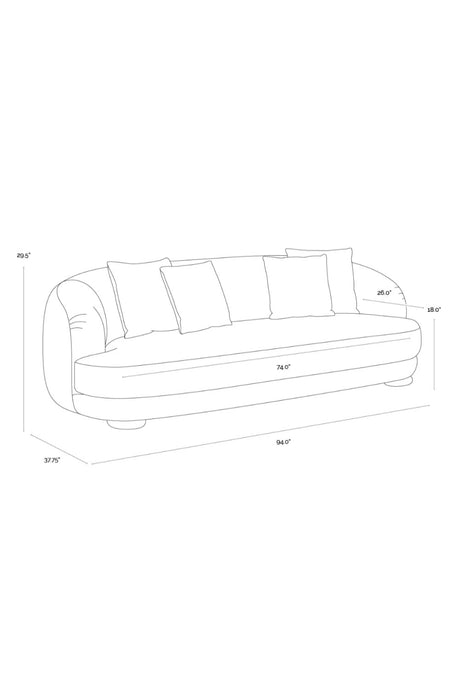 Minimalist Rounded-Back Sofa by Splendido Valentina, alternate view 10