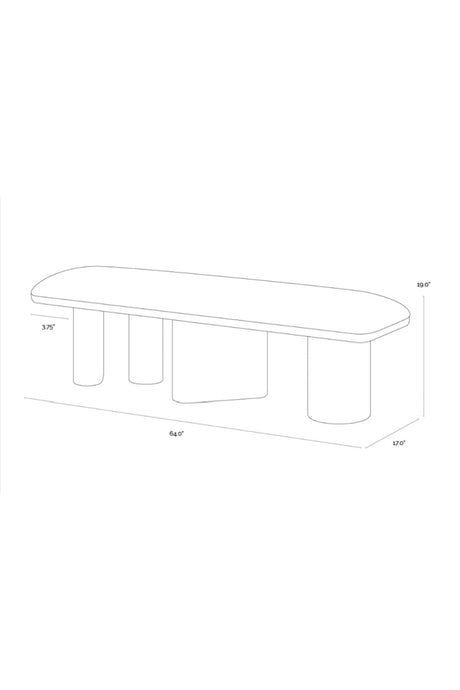 Light Oak Accent Bench by Splendido Hiro, alternate view 10