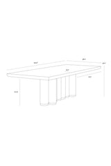 Rectangular Oak Wood Dining Table by Splendido Salix, alternate view 6