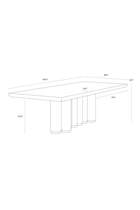 Rectangular Oak Wood Dining Table by Splendido Salix, alternate view 6