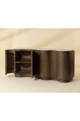 Solid Oak Sideboard with Travertine Top by Splendido Fable, alternate view 12