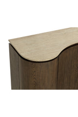 Solid Oak Sideboard with Travertine Top by Splendido Fable, alternate view 8