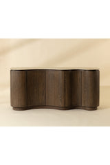 Solid Oak Sideboard with Travertine Top by Splendido Fable, alternate view 10