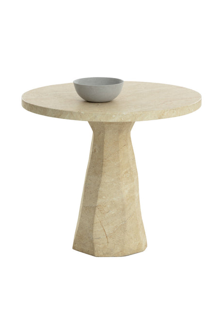 Natural Indoor/Outdoor Travertine Look Bistro Table by Splendido Kliff Outdoor Dining Table, alternate view 3