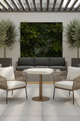 Travertine Look Indoor/Outdoor Bistro Table by Splendido Delmont Outdoor Side Table, alternate view 7
