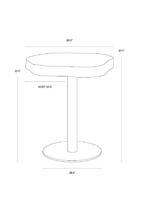 Travertine Look Indoor/Outdoor Bistro Table by Splendido Delmont Outdoor Side Table, alternate view 9