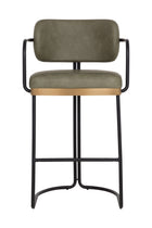 Iron Framed Leather-Look Bar Stool by Splendido Jalen Barstool, alternate view 3