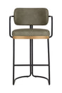 Iron Framed Leather-Look Bar Stool by Splendido Jalen Barstool, alternate view 3