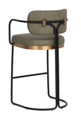 Iron Framed Leather-Look Bar Stool by Splendido Jalen Barstool, alternate view 4