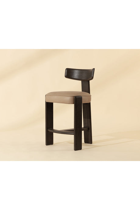 Oak T-Shaped Back Counter Stool by Splendido Horton, alternate view 8